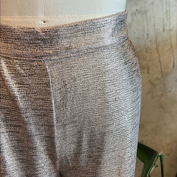 Skies Are Blue Metallic Silver Wide-Leg Pants - Picture 2 of 7